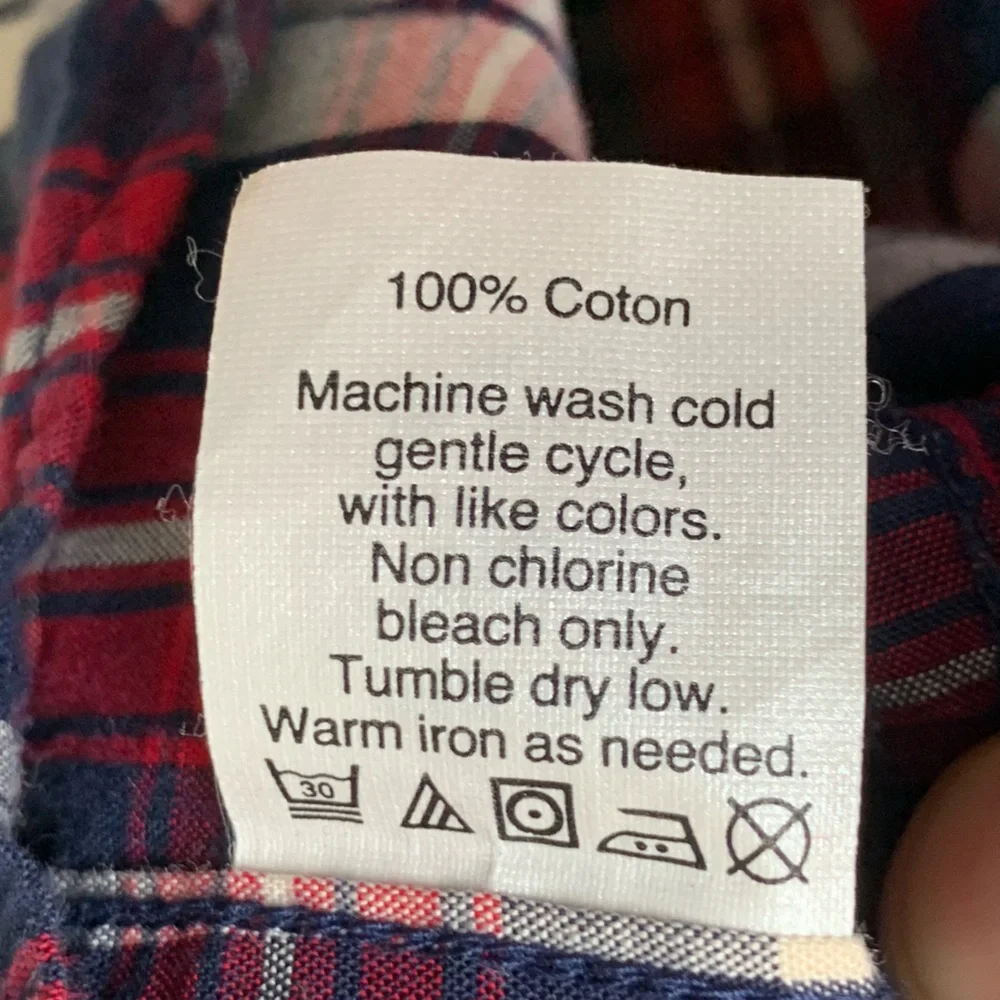 JCREW Red Blue White Plaid Long Sleeve Button-down Cotton Shirt Size: XL Slim